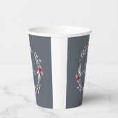 シルバーレッドエレガントメリークリスマスリース 紙コップ (右)