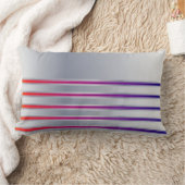 シルバーレッドパープルストライプ装飾用クッション ランバークッション (ブランケット)