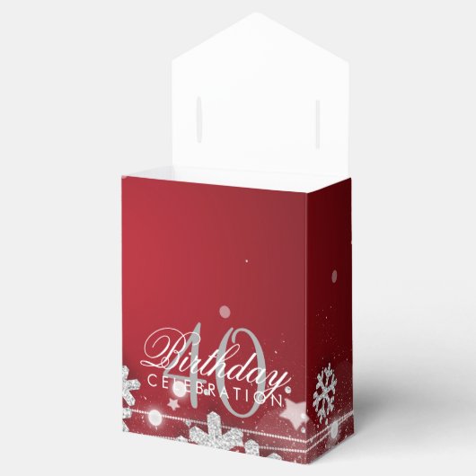 シルバーレッド冬40歳の誕生日ありがとう フェイバーボックス (オープン)