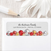 シルバーレッド金ゴールドクリスマス球根差出人住所 ラベル (インサイチュ)