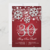 シルバーレッド30thバースデーウィンターグリッターグラム 招待状 (正面)