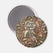 シルバーレディアールヌーボーヴィンテージ衣装ジュエリー マグネット (正面/裏面)