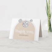 シルバーレトロディスコグルーヴィブライダルシャワー サンキューカード (正面)