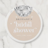 シルバーレトロディスコグルーヴィブライダルシャワー フェイバータグ (正面)