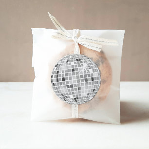 シルバーレトロディスコグルーヴィブライダルシャワー ラウンドシール