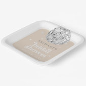 シルバーレトロディスコグルーヴィーブライダルシャワーフリットバッグ ペーパープレート (傾斜あり)