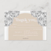 シルバーレトロディスコブライダルシャワーサンキューカード エンクロージャーカード (正面)