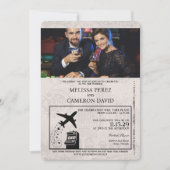 シルバーレノパスポート結婚式招待状 招待状 (正面)