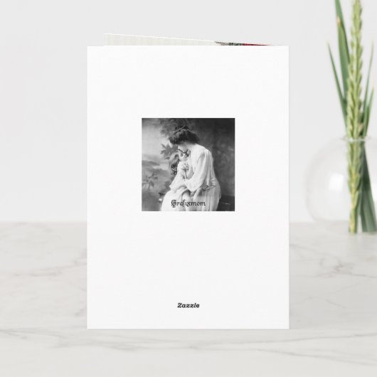 シルバーレースとヴィンテージレッドダマスク シーズンカード (裏面)