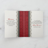 シルバーレースとヴィンテージレッドダマスク シーズンカード (内部)