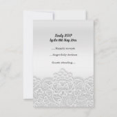 シルバーレースのエレガントなイベントへの返信レスポンス 出欠カード (裏面)