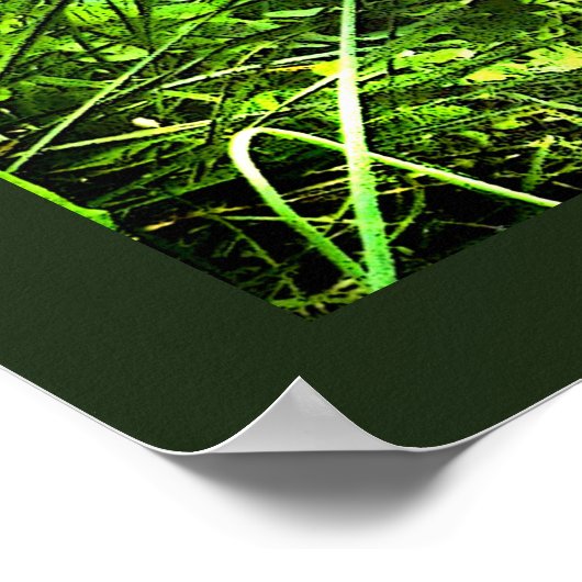 シルバーレースのワインドットルースターグリーン動物ポスター ポスター (角)