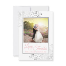 シルバーレースピンクオンホワイトラブ感謝してい&結婚s