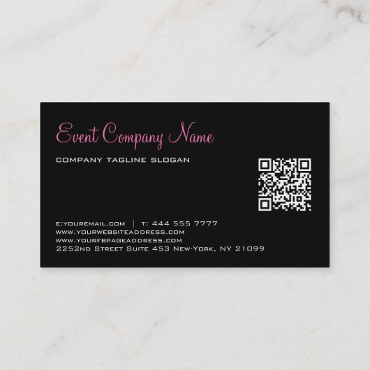 シルバーレースブラックダマスク 名刺 (裏面)