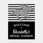 シルバーレースホースダービーブライダルシャワーウェルカム アクリルサイン (正面)