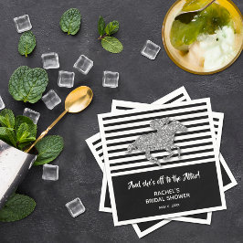 シルバーレースホースダービーブライダルシャワー スタンダードカクテルナプキン