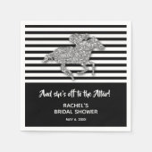 シルバーレースホースダービーブライダルシャワー スタンダードカクテルナプキン (正面)