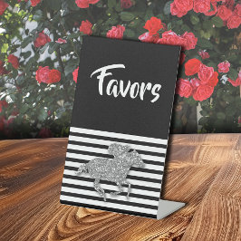 シルバーレースホースブライダルシャワーの恩恵 台座サイン