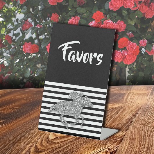 シルバーレースホースブライダルシャワーの恩恵 台座サイン