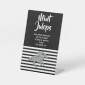 シルバーレースホースミントジュレップブライダルシャワー 台座サイン (正面)