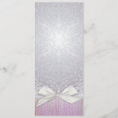 シルバーレースリボンラベンダーパステル結婚のメニュー メニュー (裏面)