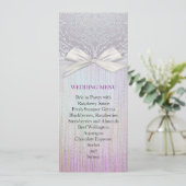 シルバーレースリボンラベンダーパステル結婚のメニュー メニュー (スタンド正面)