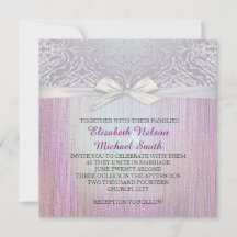 シルバーレースリボンラベンダーパステル結婚式