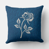 シルバーレース付きブルーレースバラ クッション (裏面)