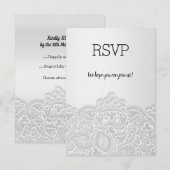 シルバーレース エレガントな全イベントの返信レスポンス 出欠カード (正面/裏面)