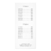 シルバーロゴ白サロンサービスメニューラックカード ラックカード (裏面)