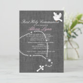 シルバーロザリオビーズファーストホリーコミュニオン招待状 招待状 (スタンド正面)