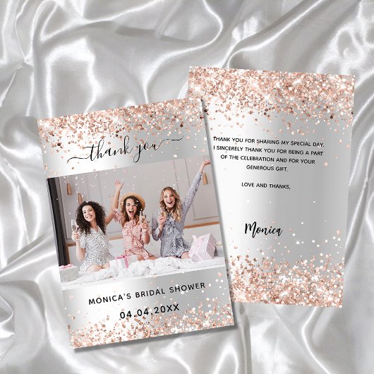 シルバーローズのブライダルシャワーの写真 サンキューカード