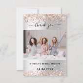 シルバーローズのブライダルシャワー写真 サンキューカード (正面)