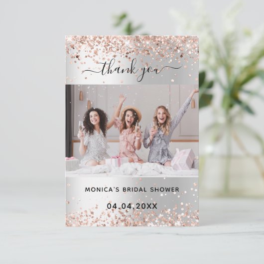 シルバーローズのブライダルシャワー写真 サンキューカード (スタンド正面)