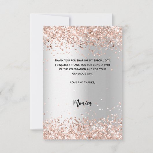シルバーローズのブライダルシャワー写真 サンキューカード (裏面)