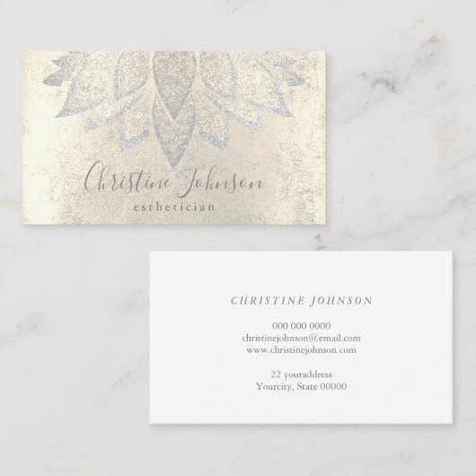 シルバーロータスエステティシャンスキンケア 名刺 (正面/裏面)