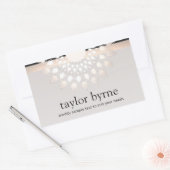 シルバーロータスフラワーホリスティックスパと美しい 長方形シール (封筒)