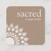 シルバーロータスマンダラヨガと瞑想 スクエア名刺 (正面)