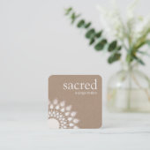 シルバーロータスマンダラヨガと瞑想 スクエア名刺 (スタンド正面)