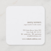 シルバーロータスマンダラヨガと瞑想 スクエア名刺 (裏面)