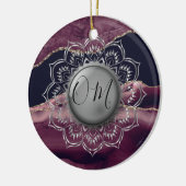 シルバーロータスOMマンダラベンダーマーブル セラミックオーナメント (左)