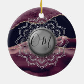 シルバーロータスOMマンダラベンダーマーブル セラミックオーナメント (裏面)