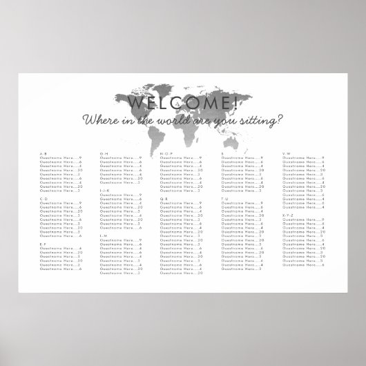 シルバーワールドマップ座席表 ポスター (正面)