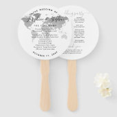 シルバーワールドマップ結婚式 プログラム ハンドファン (正面&裏面)