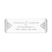 シルバーヴィンエレガントテージ結婚式差出人住所 ラベル (正面)