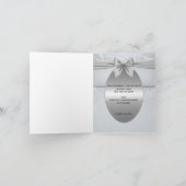 シルバーヴィンテージウィズボウ結婚式招待状 ノートカード (内部)