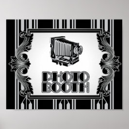 シルバーヴィンテージカメラ1920のフォトブース ポスター