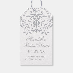 シルバーヴィンテージグラマ結婚ーブライダルシャワー ギフトタグ