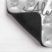 シルバーヴィンテージピンクモノグラム名マウスパッド マウスパッド (コーナー)