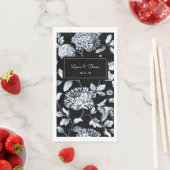 シルバーヴィンテージフローラ結婚つる植物ズブラック&ホワイト (インサイチュ)